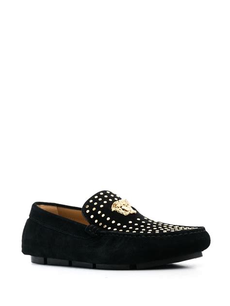 suede versace loafers|farfetch Versace loafers.